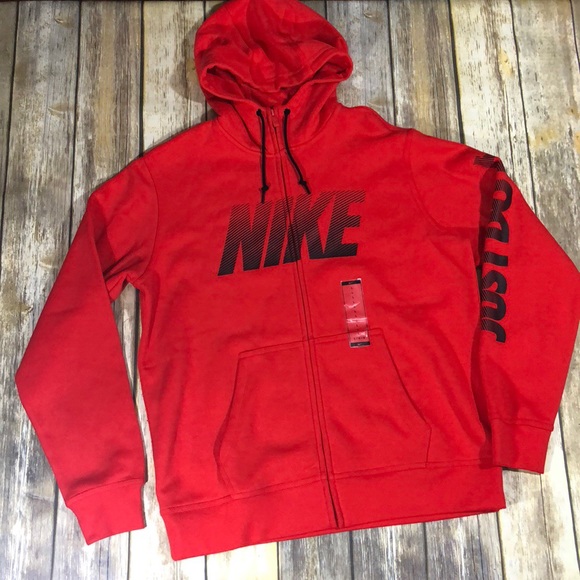 red nike just do it sweatshirt